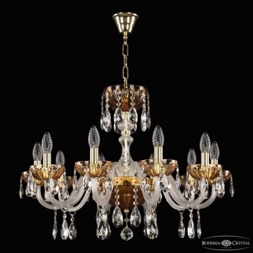Подвесная люстра Bohemia Ivele Crystal 5417 5417/10/240 G Amber/M-1H