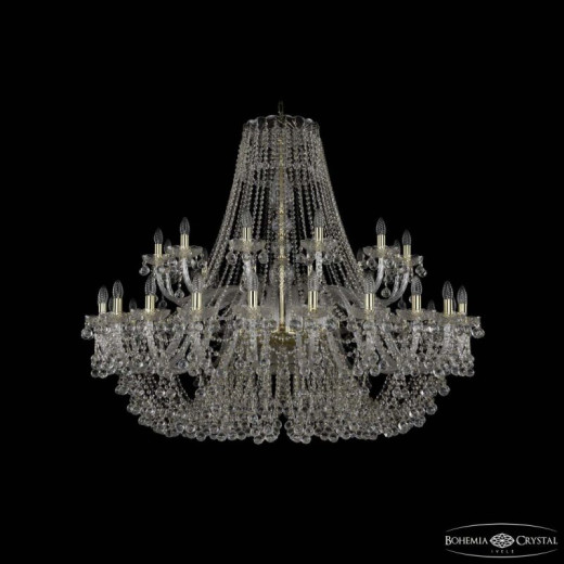 Подвесная люстра Bohemia Ivele Crystal 1409 1409/24+12/530 G