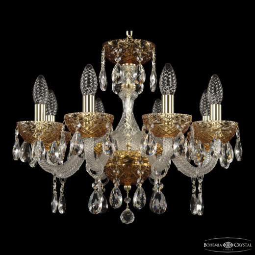 Подвесная люстра Bohemia Ivele Crystal 5417 5417/8/165 G Amber/M-1F