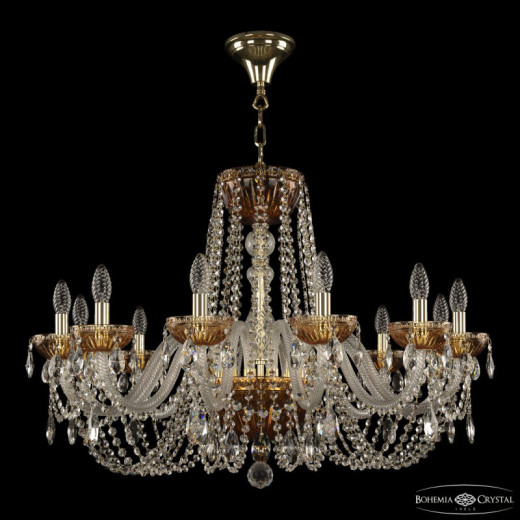 Подвесная люстра Bohemia Ivele Crystal 5402 5402/12/300 G Amber/M-1G