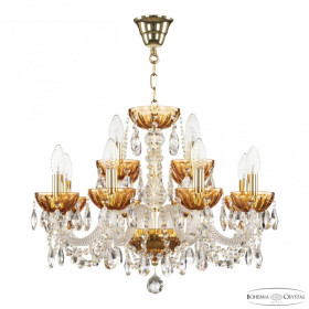 Подвесная люстра Bohemia Ivele Crystal 5402 5402/8+4/195 G Amber/M-1H