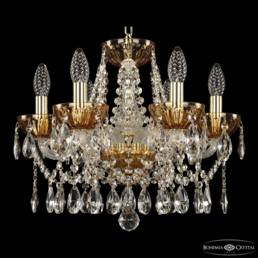 Подвесная люстра Bohemia Ivele Crystal 5413 5413/6/141 G Amber/M-1H