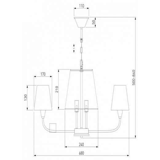 Подвесная люстра Eurosvet Milos 60153/6 латунь