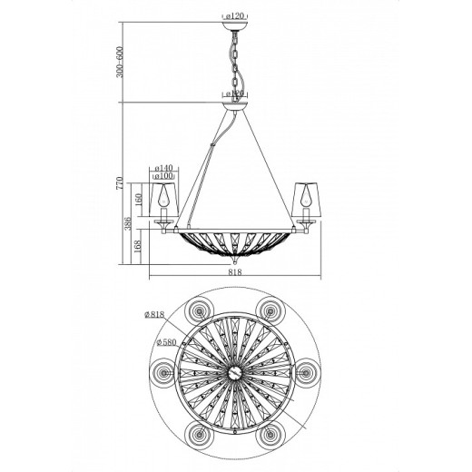 Подвесная люстра Maytoni Pantheon H021PL-06CH