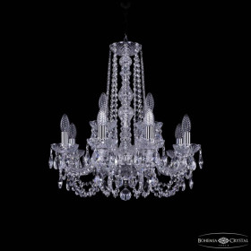 Подвесная люстра Bohemia Ivele Crystal 1402 1402/8+4/195/h-60 Ni