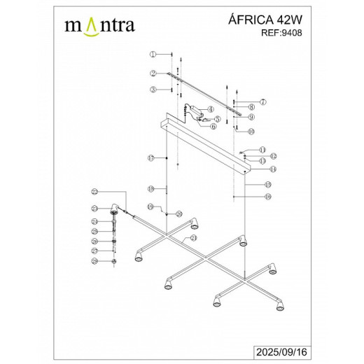 Подвесная люстра Mantra Africa 9408