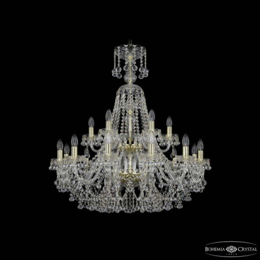 Подвесная люстра Bohemia Ivele Crystal 1409 1409/12+6/300/XL-94/2d G