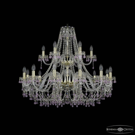 Подвесная люстра Bohemia Ivele Crystal 1410 1410/12+6/360/2d G V7010