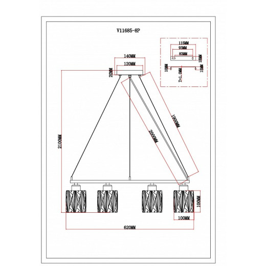 Подвесная люстра Moderli Prismique V11685-8P