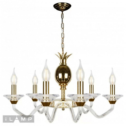 Подвесная люстра iLamp Flo YT2049-6 GD+Cear