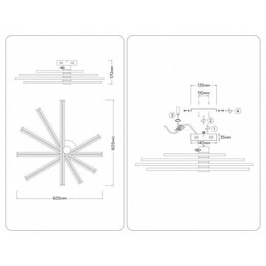Потолочная люстра Ambrella Light COMFORT FL6221