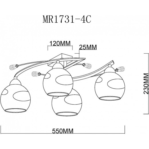 Потолочная люстра MyFar Stella MR1731-4C