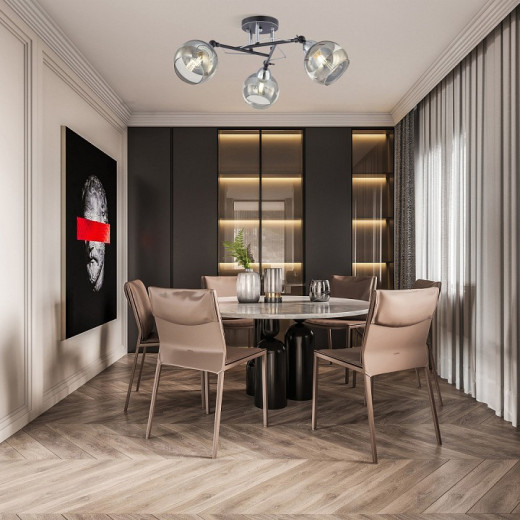 Потолочная люстра Arte Milano AMALFI-323685 323685/3B BK+CR