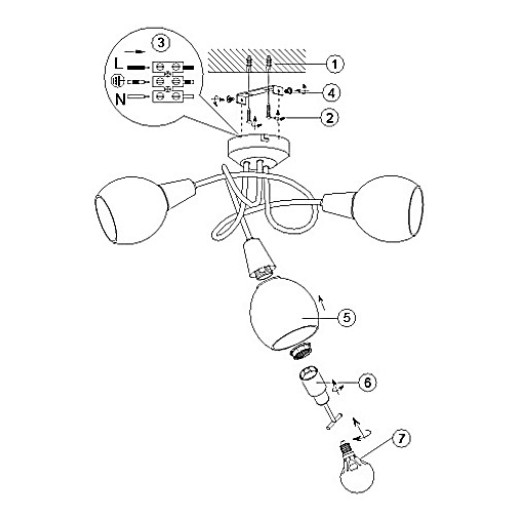 Потолочная люстра Globo Elliott 54351-3