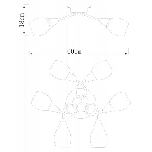 Потолочная люстра Arte Lamp Penny A2701PL-6WG