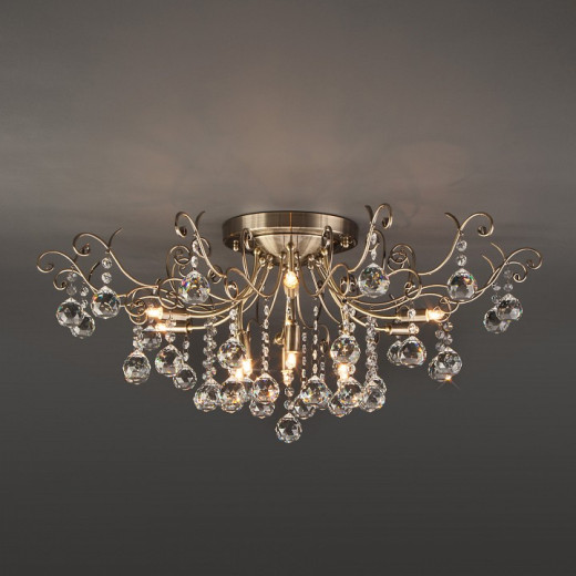 Потолочная люстра Eurosvet Vita 10042/12 античная бронза/прозрачный хрусталь