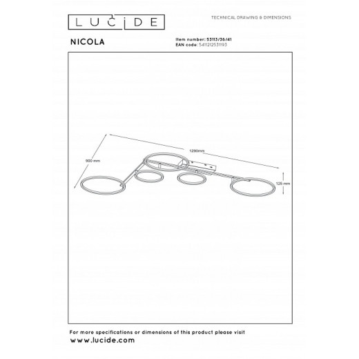 Потолочная люстра Lucide NICOLA 53113/36/41