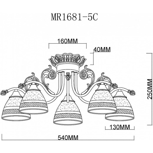 Потолочная люстра MyFar Nile MR1681-5C