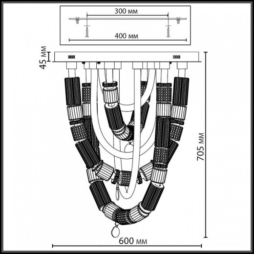 Потолочная люстра Odeon Light COLLIER 5456/80CL