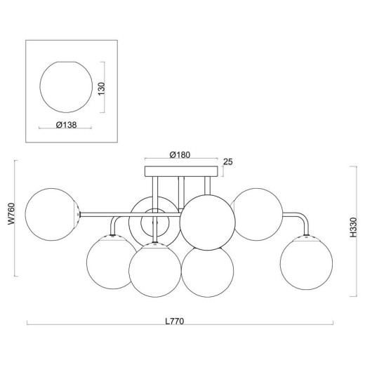 Потолочная люстра Freya Navel FR8016PL-08BBS1