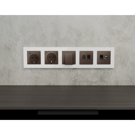 Накладка для розетки RJ-11 или RJ-45 Ambrella Volt ALFA AP6421