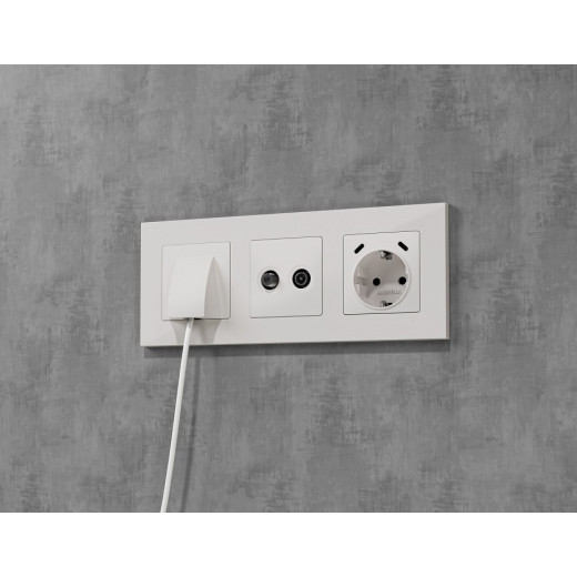 Накладка для розетки с заземлением и со шторками и 2хUSB type С Ambrella Volt ALFA AP1305