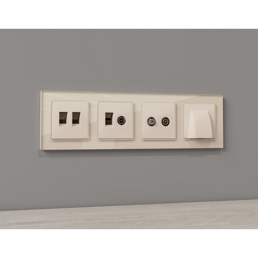 Накладка для розетки RJ-11 или RJ-45 Ambrella Volt ALFA AP3321