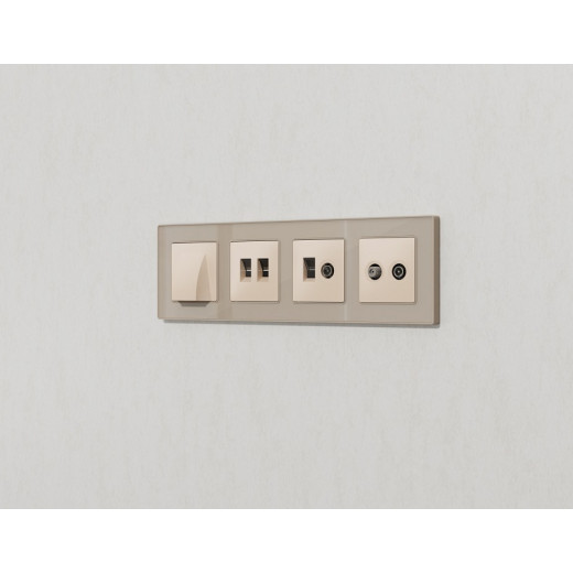 Накладка для розетки RJ-11 или RJ-45 Ambrella Volt ALFA AP3321