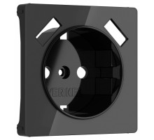 Накладка для розетки с заземлением и 2хUSB Werkel черный акрил W1179548