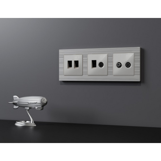 Накладка для розетки RJ-11 или RJ-45 Ambrella Volt ALFA AP4121