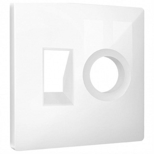 Накладка для ТВ-розетки и RJ-11 или RJ-45 Ambrella Volt ALFA AP1125