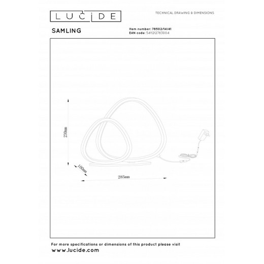 Настольная лампа декоративная Lucide SAMLING 78502/14/41