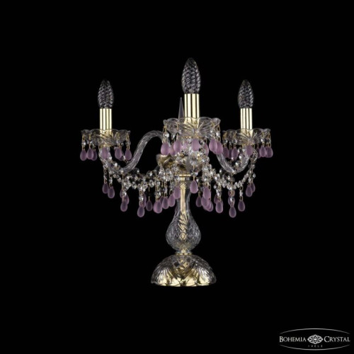 Настольная лампа декоративная Bohemia Ivele Crystal 1410 1410L/3/141-39 G V7010