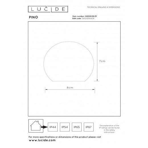 Настольная лампа декоративная Lucide PINO 6529/08/31