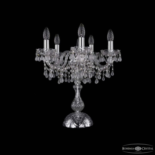 Настольная лампа декоративная Bohemia Ivele Crystal 1410 1410L/5/141-47 Ni V0300