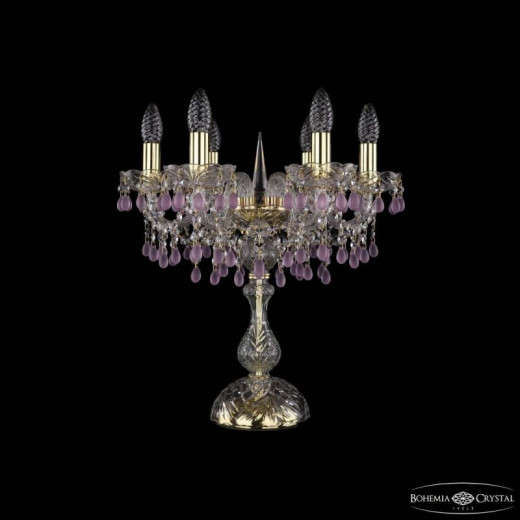 Настольная лампа декоративная Bohemia Ivele Crystal 1410 1410L/6/141-47 G V7010