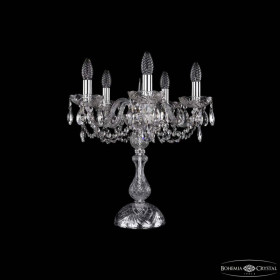 Настольная лампа декоративная Bohemia Ivele Crystal 1402 1402L/5/141-47 Ni