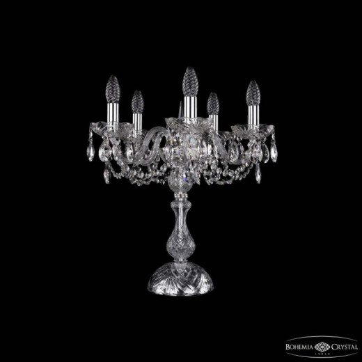 Настольная лампа декоративная Bohemia Ivele Crystal 1402 1402L/5/141-47 Ni