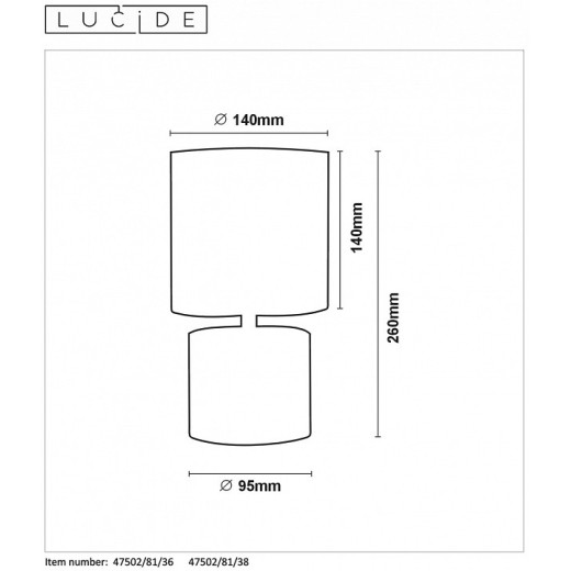 Настольная лампа декоративная Lucide Greasby 47502/81/36