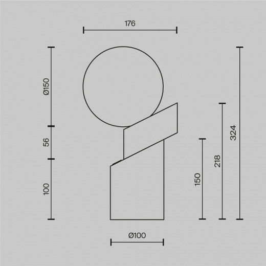 Настольная лампа декоративная Maytoni Divario MOD468TL-L3B3K