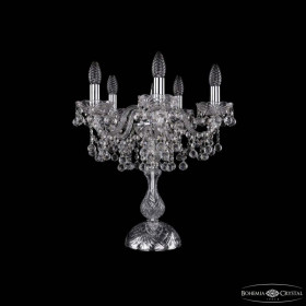 Настольная лампа декоративная Bohemia Ivele Crystal 1409 1409L/5/141-47 Ni