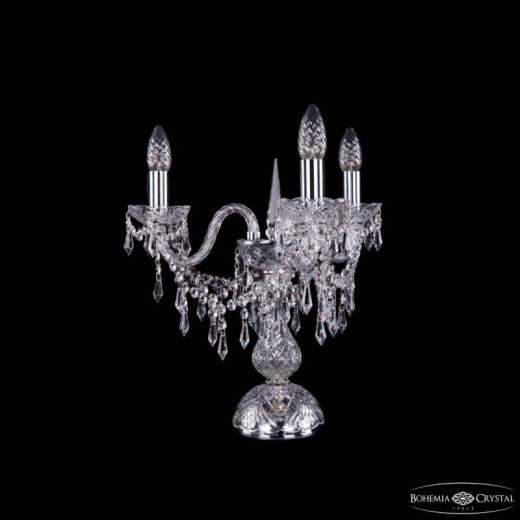 Настольная лампа декоративная Bohemia Ivele Crystal 1403 1403L/3/141-39 Ni