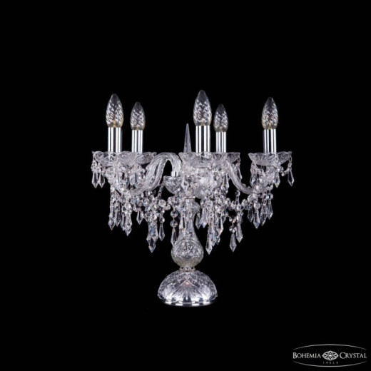 Настольная лампа декоративная Bohemia Ivele Crystal 1403 1403L/5/141-39 Ni