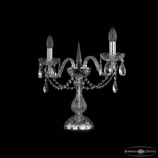 Настольная лампа декоративная Bohemia Ivele Crystal 1402 1402L/2/141-39 Ni
