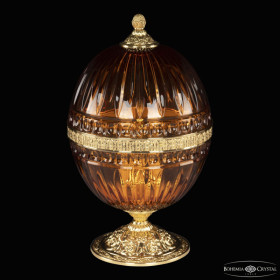Настольная лампа декоративная Bohemia Ivele Crystal 5680 5680L/22 G Amber/M-1G