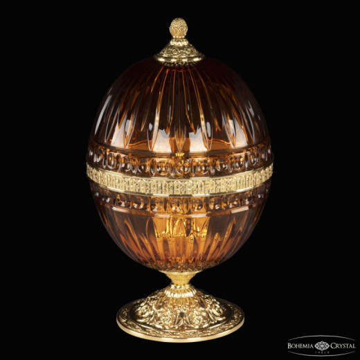 Настольная лампа декоративная Bohemia Ivele Crystal 5680 5680L/22 G Amber/M-1G