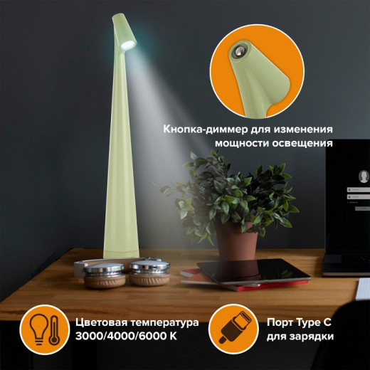 Настольная лампа декоративная Arte Milano  128101/H350/3-6K/3W Green