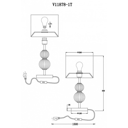 Настольная лампа декоративная Moderli Brumi V11878-1T