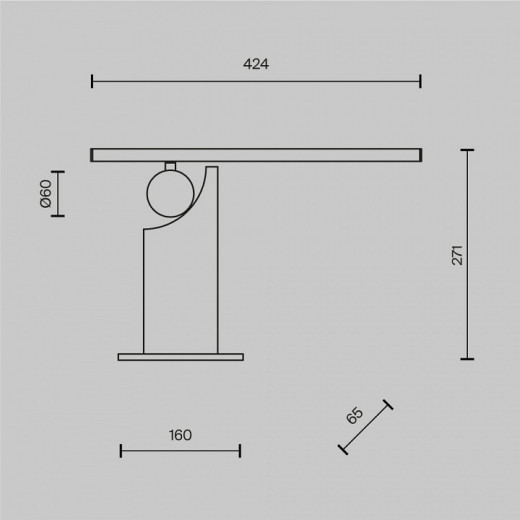 Настольная лампа декоративная Maytoni Monumento MOD467TL-L9B3K