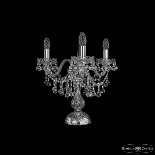 Настольная лампа декоративная Bohemia Ivele Crystal 1409 1409L/3/141-39 Ni